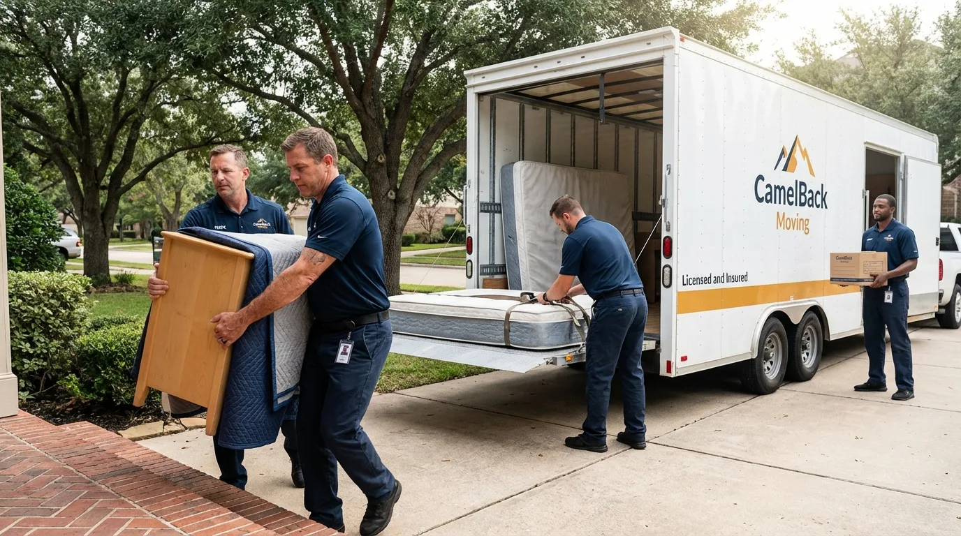 Crew loading residential truck for cross-state move from Sutton, WV