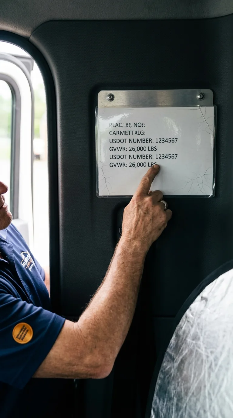 USDOT licensing placard verification in Sutton